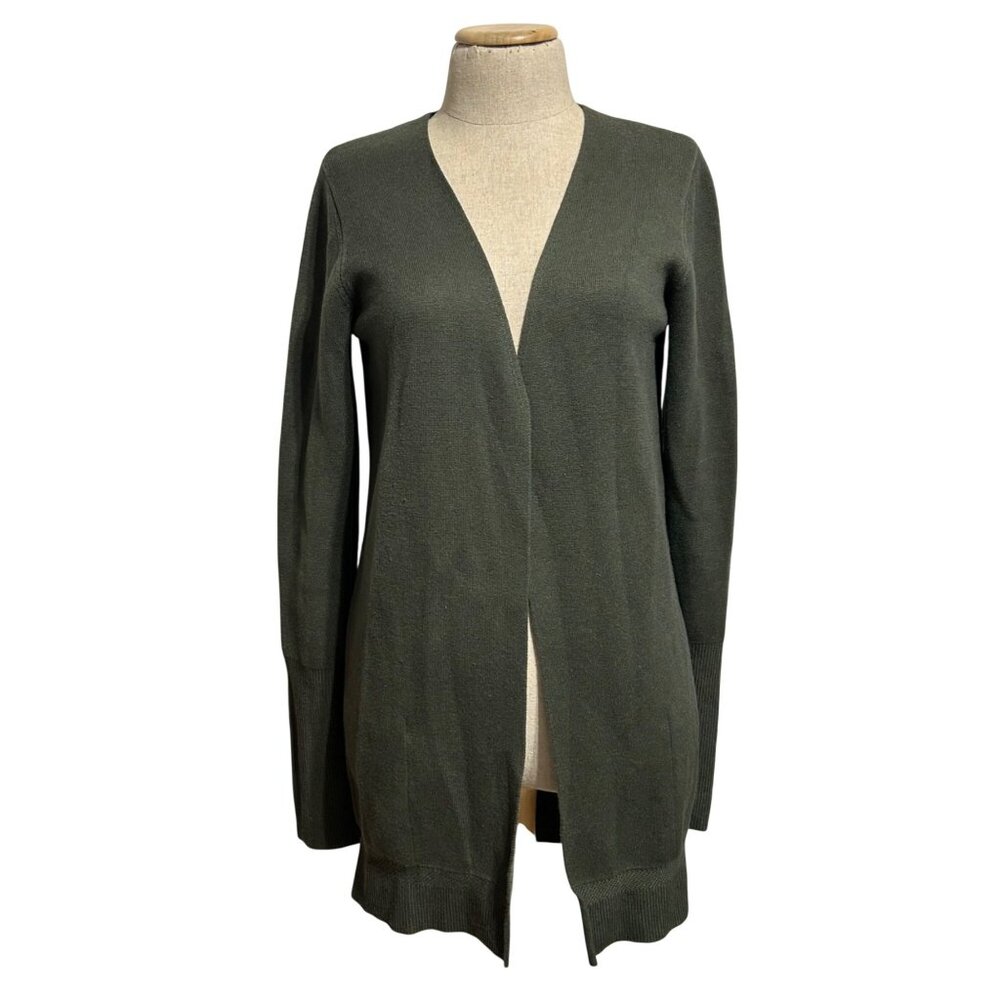 Lululemon Womens Sz M Cardigan Casual Open-Front Knit Long Sleeve Sweater Green